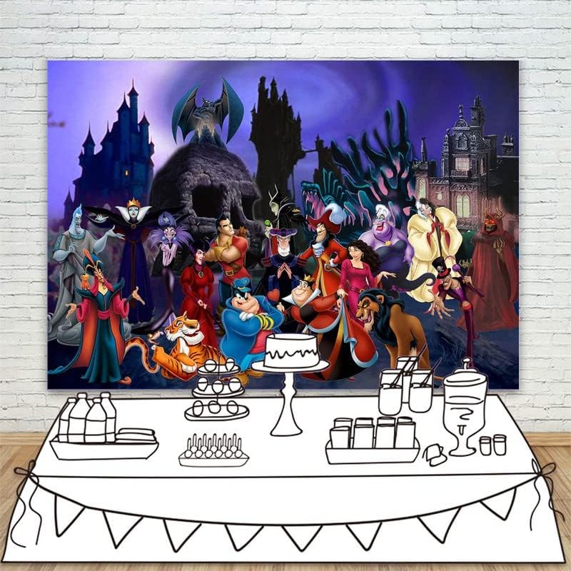 Crtani zlikovci Halloween Dekoracije Backdrop za dječji poklopac za zabavu 7x5ft Horror Night Evil Villance