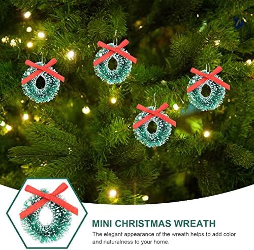 Happyyami mini božićni sisalski vijenci minijaturni: 24pcs umjetni božićni vijenac sa lukom 3cm uljepnice
