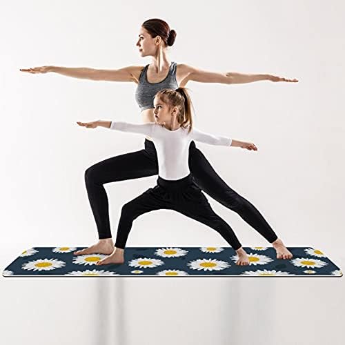 Siebzeh tratinčice cvijet bijela žuta tamno siva Premium debeli Yoga Mat Eco Friendly gumeni zdravlje & amp; fitnes