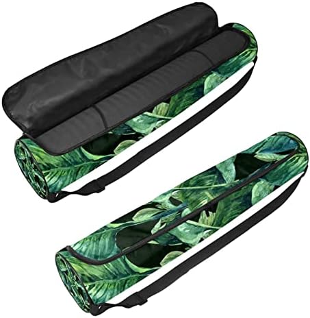 RATGDN Yoga Mat torba, tropsko lišće Palmi Vježba Yoga Mat Carrier full-Zip Yoga Mat torba za nošenje sa podesivim