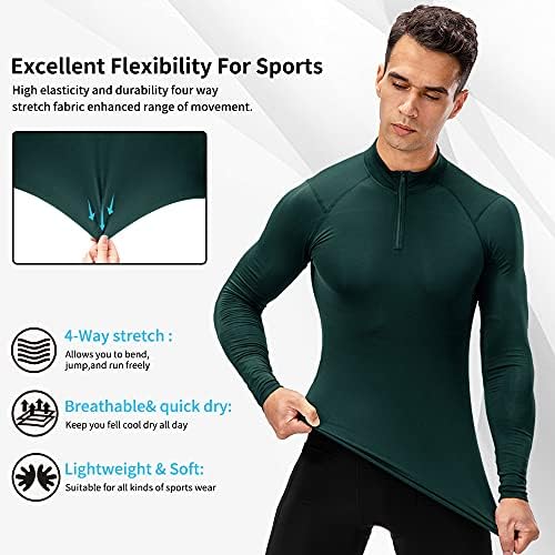 Wragcfm muške 1/4 pulover sa patentnim zatvaračem duge rukave košulje za brzo sušenje atletskih vrhova