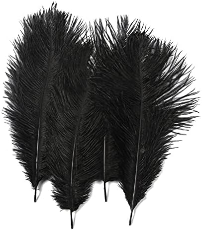 Zamihalaa - tvrdi štap 10pcs / lot Natural Black nojherih perja za zanat 15-75cm karnevalski kostimi