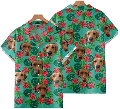 Wybaxz Božićne jakne za muške muške štampane havajske majice s kratkim rukavima dolje majica