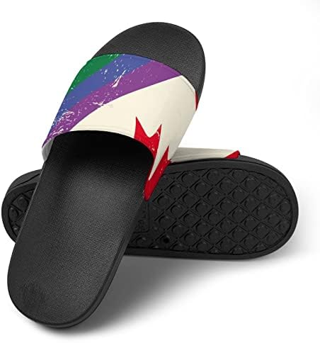 Grunge Gay LGBT zastava sa kanadskom zastavom kućne sandale neklizajuće otvorene papuče za masažu tuš