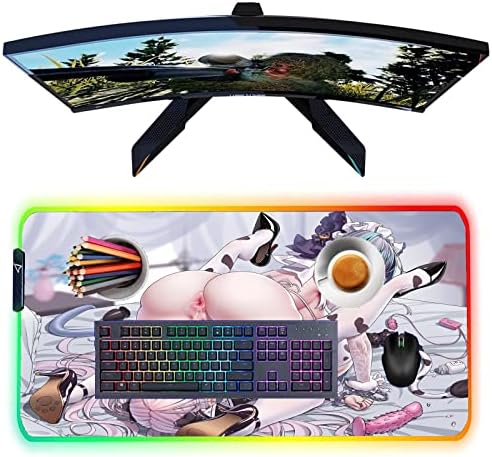 Podloge za miš Anime djevojka seksi podloga za miš RGB laptop Office LED oprema za igre koje emituju svjetlost