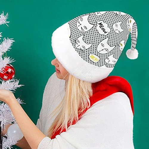 Grafički mačke Božić šešir Santa šešir za unisex odrasle Comfort klasični Božić kapa za Božić