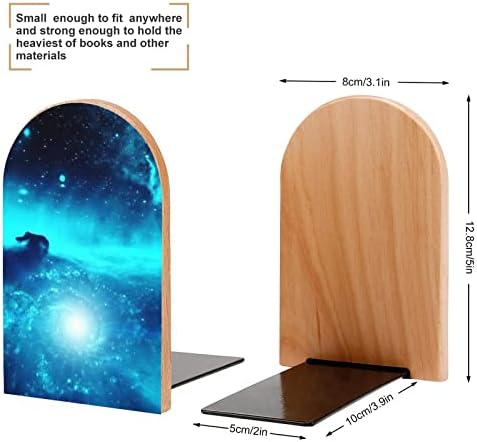 Blue Galaxy drvena Bookends trendi dekorativni stalak za knjige za kućne i kancelarijske Police Set od 2