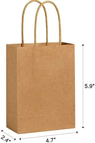 Suncobran 25 komada 6 Mini goodie torbe smeđe male poklon torbe sa ručkom za Party Favor torbe