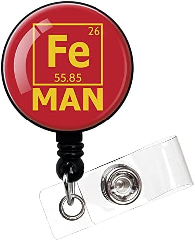 Fe Man, smiješni kolut za značke,uvlačivi držač značke lične karte sa kopčom od aligatora,dekorativni držač značke