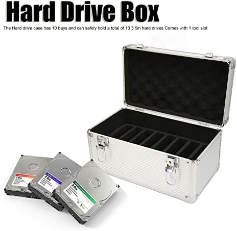 Hard disk slučaj, 10 Bay Shockproof anti statički vlaga dokaz kofer sa sigurnosnom bravom, HDD kutija za