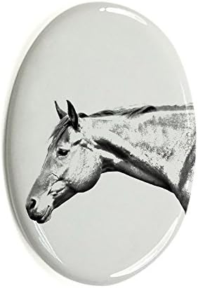 Art Dog Ltd. Američki Četvrtinski konj, Ovalni nadgrobni spomenik od keramičke pločice sa slikom