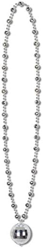 1970-ih Disco Ball srebrne perle ogrlice od ogrlice za kostim Novost nakit