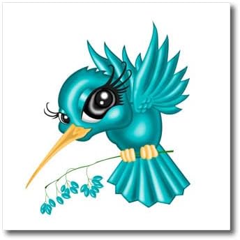 3Droza Prilično tirkizno glamour Hummingbird ilustracija - glačalo na transferima topline