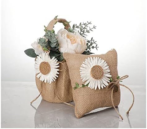 Svadbena ceremonija prsten jastuk cvjetna korpa posteljina Vintage biserna korpa za cvijeće skladište za djevojačke