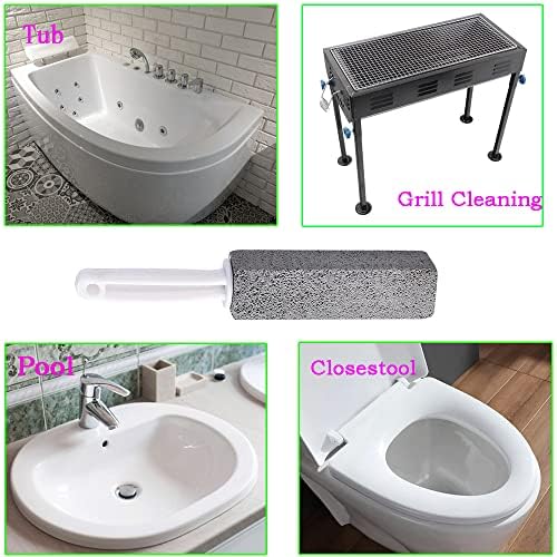 Pumice Stone WC školjka čista četka s ručkom, uklanja ružne toaletne prstenove i mrlje iz toaleta; Kamenjak,