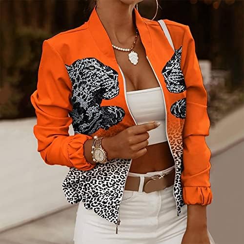 Prdecexlu College collect Cool jakna za žene jesen dugi rukav zip up rever usev toplo opremljena grafički
