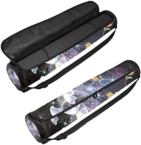 RATGDN Yoga Mat torba, leptiri i cvijeće Vježba Yoga Mat Carrier full-Zip Yoga Mat torba za nošenje