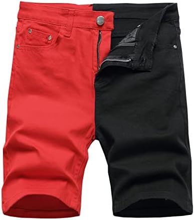 Longbida Muške jeanske kratke hlače klasične tanke statne kratke hlače