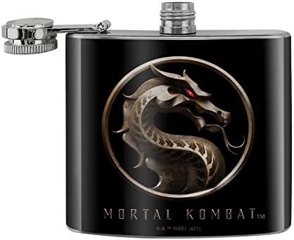Mortal Kombat Logo tikvica za bubrege od nerđajućeg čelika 5oz Hip za piće