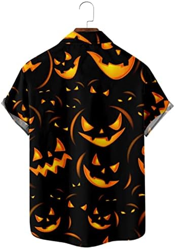 Mens gumb dolje Halloween majica Novost Ispis kratka sheeve smiješna berba bluza velika i visoka 01