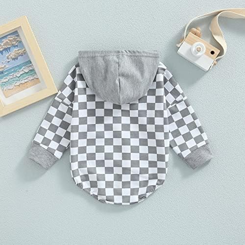 Ayalinggo Baby Boy Neutral Checker board / majica za prevelike kratke hlače Summer Outfit Trendy Odeća Slatka