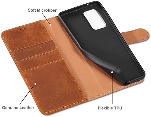 Lensun torbica za novčanik za Samsung Galaxy A53, preklopna futrola za mobilni telefon od prave kože [držač